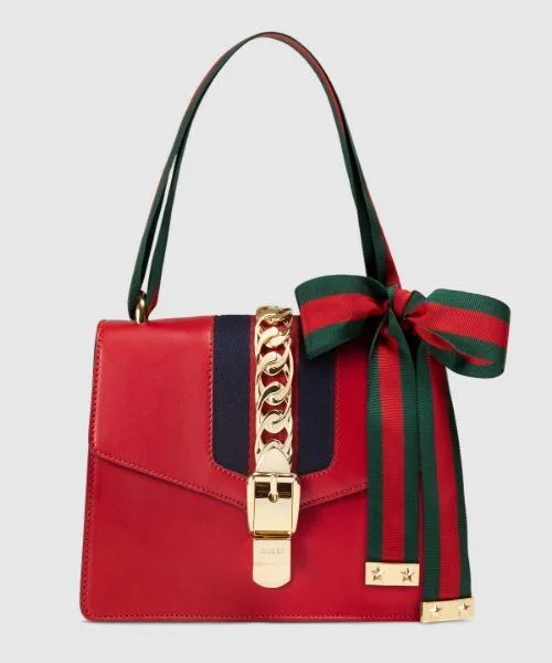 Gucci SyLouis Vuittonie Small Shoulder Bag Hibiscus Red