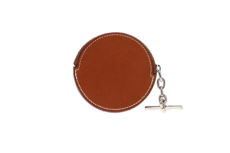 Hermes Strap Change Purse Barenia Faubourg Calfskin & Palladium