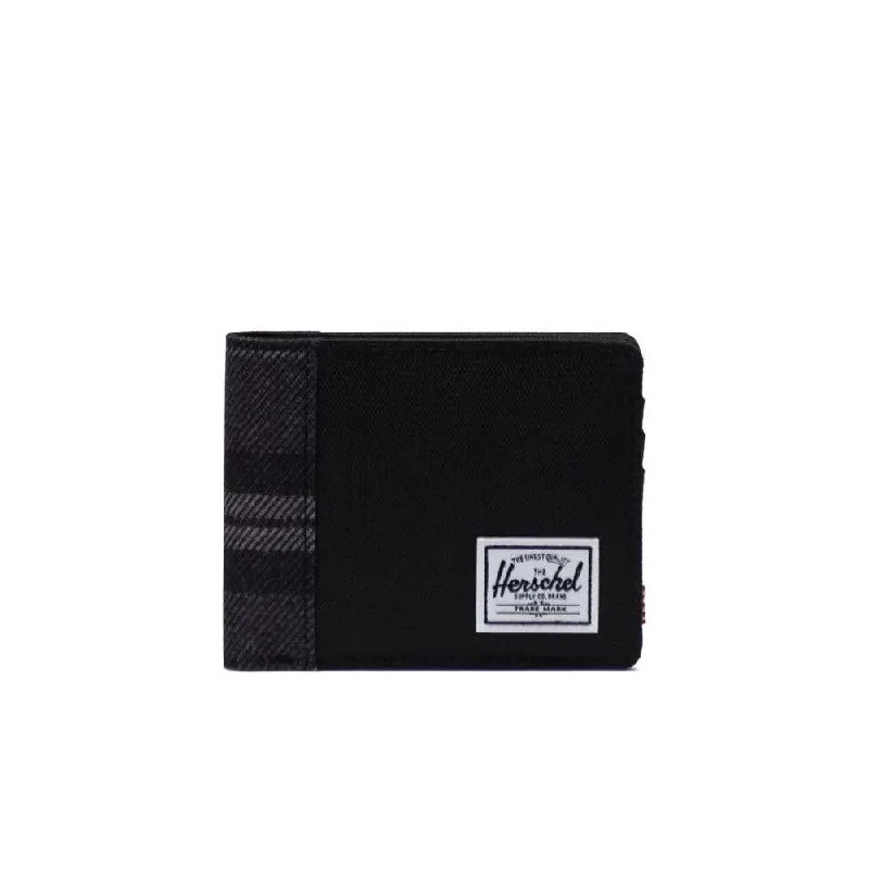 Roy Wallet (Black + Greyscale Plaid)