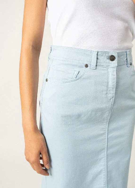 ELFY - Stretch Straight Skirt in Colorful Denim (LIGHT BLUE)