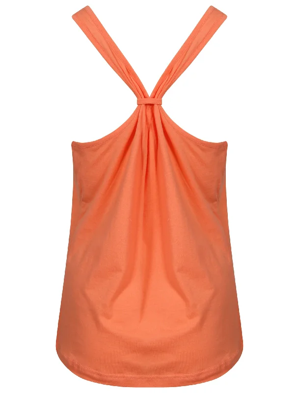 Korpi Racer Back Vest Top in Fusion Coral - Tokyo Laundry Active