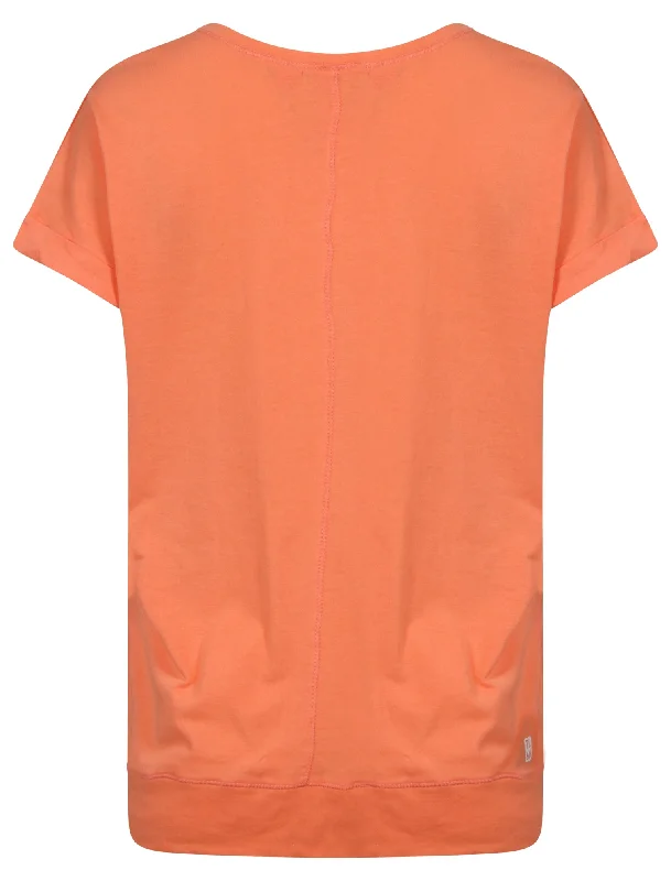 Leroux Cotton Jersey T-Shirt in Fusion Coral - Tokyo Laundry Active