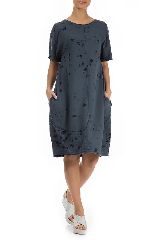 Splash Charcoal Cotton Dress