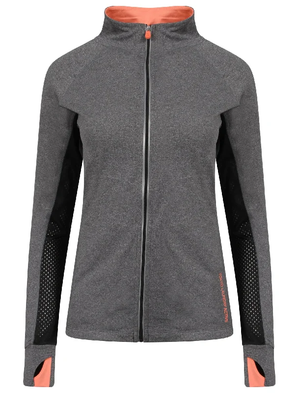 Swoopes Panelled Running Jacket in Grey Grindle - Tokyo Laundry Active