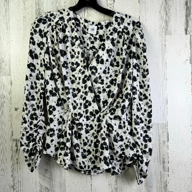 Black & Tan Blouse 3/4 Sleeve Cabi, Size S