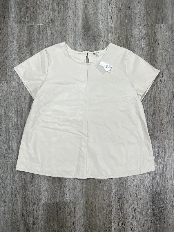 Blouse Short Sleeve By Cato In Cream, Size: 2x