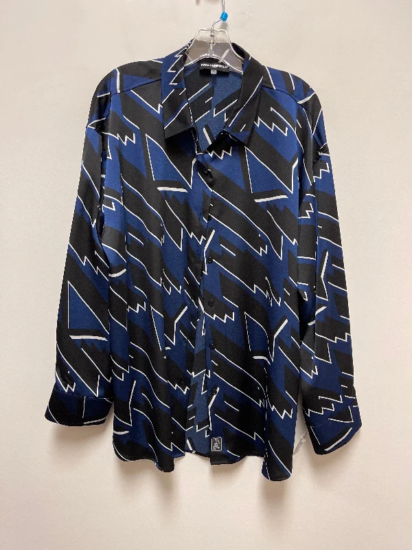 Blue Blouse Long Sleeve Karl Lagerfeld, Size Xl