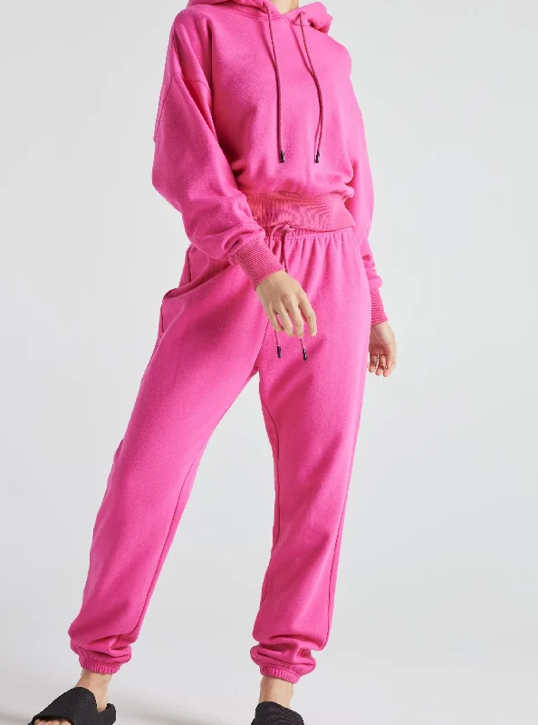 Electric Fleece Joggers - Pink Yarrow