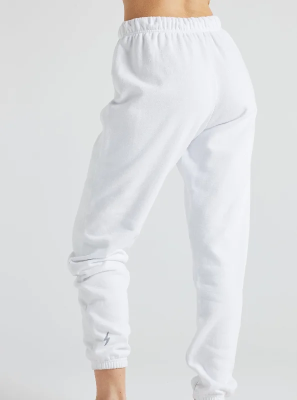 Electric Fleece Joggers - White