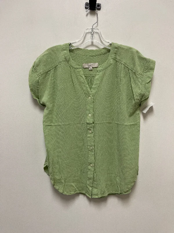 Green Top Short Sleeve Loft, Size Xs