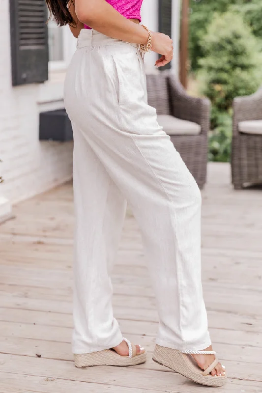 Little Unpredictable Belted Linen Pants FINAL SALE