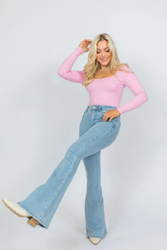 Maren Light Wash Stretchy Flare Jeans