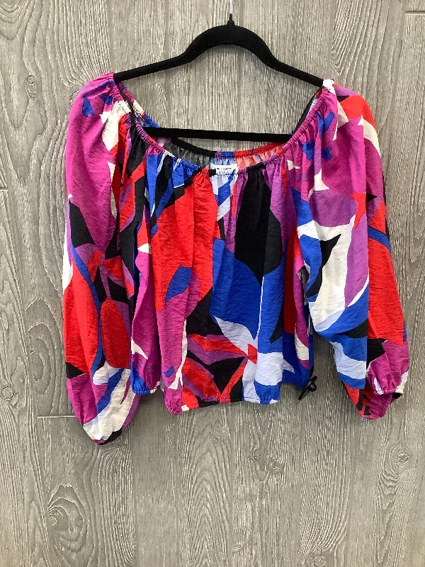 Multi-colored Blouse Long Sleeve Nine West, Size L