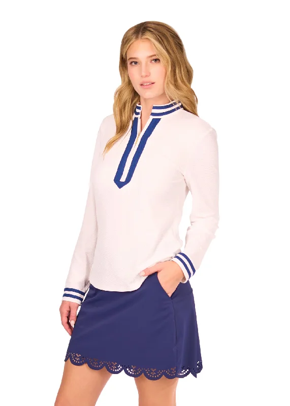 Navy 15"" Scallop Skort