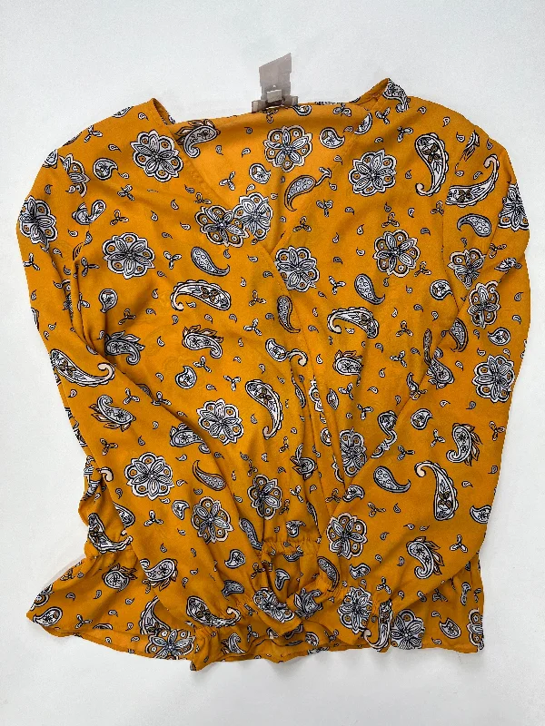 Paisley Blouse Long Sleeve Loft, Size M