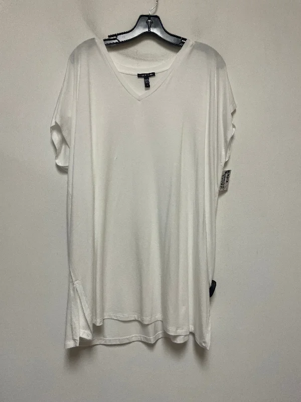 Top Short Sleeve Basic By Eileen Fisher In White, Size: Xl