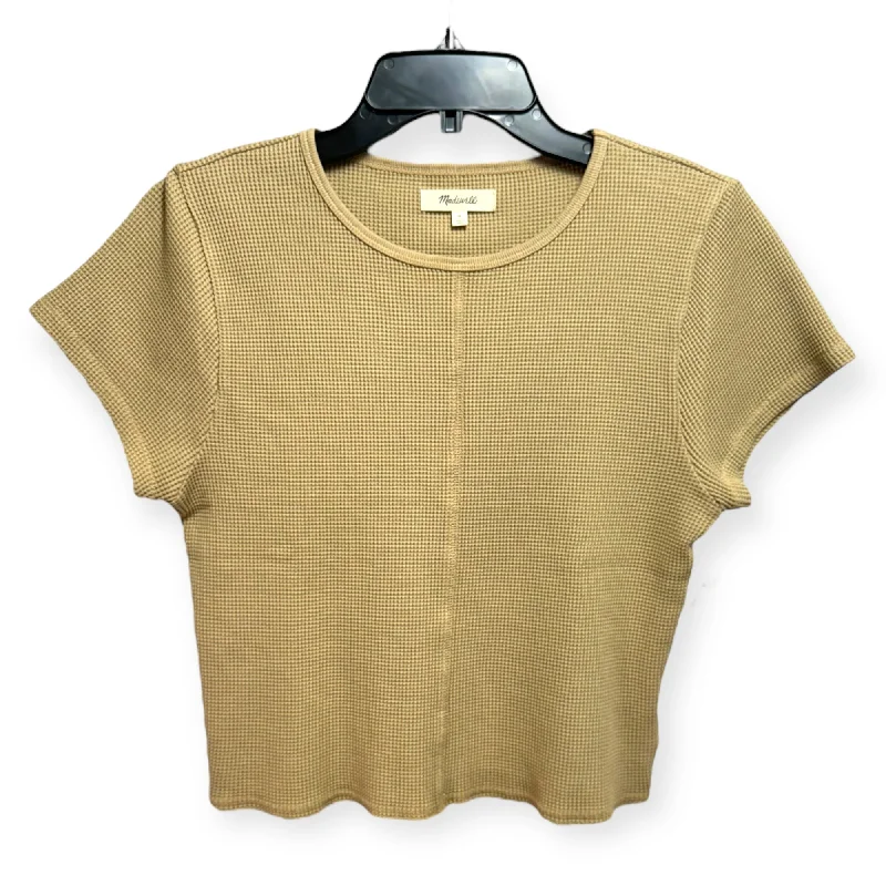 Waffle Knit Top Short Sleeve By Madewell In Tan, Size: M