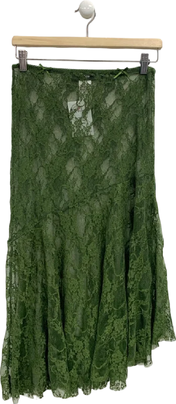 Jaded London Green Lace Midi Skirt UK 6