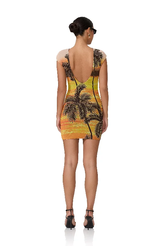 Mabel Mini Dress - Sunrise Palms