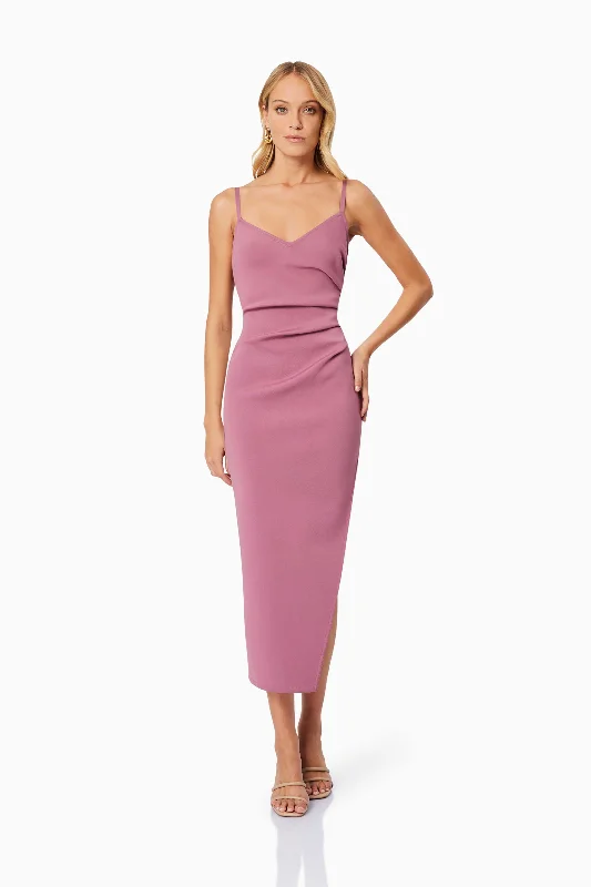 Vera Fitted Maxi Dress In Pink